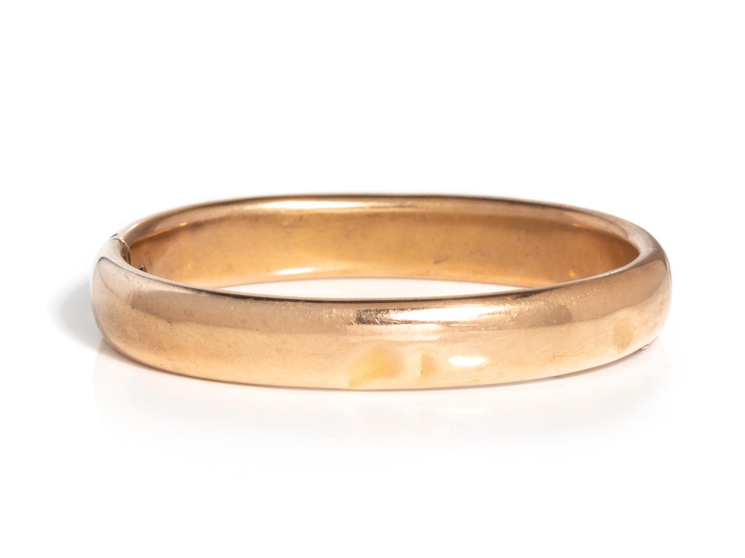 ANTIQUE, DIAMOND AND LOW KARAT GOLD BANGLE BRACELET