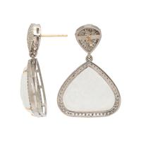 MOONSTONE AND DIAMOND EARRINGS