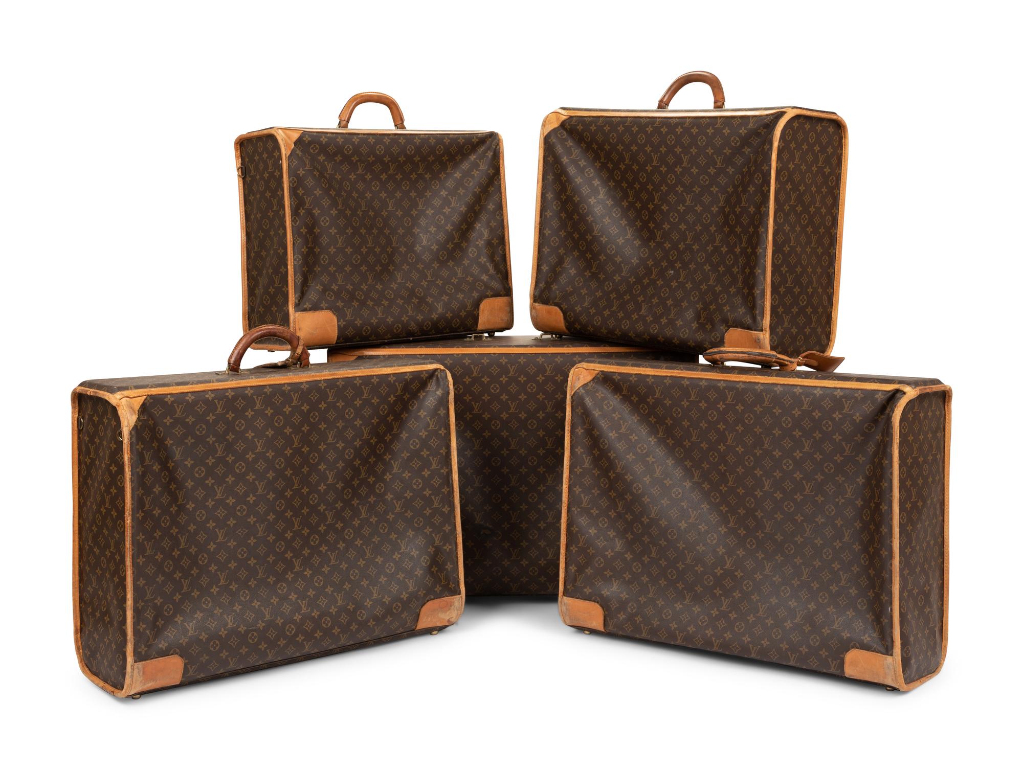 Five Louis Vuitton Suitcases, 1970-90s