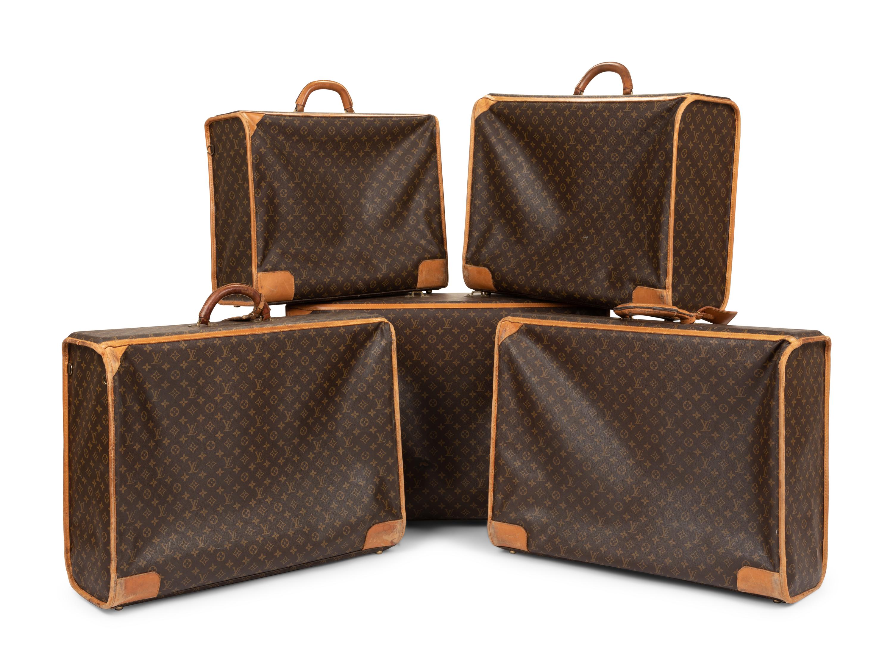 Five Louis Vuitton Suitcases, 1970-90s