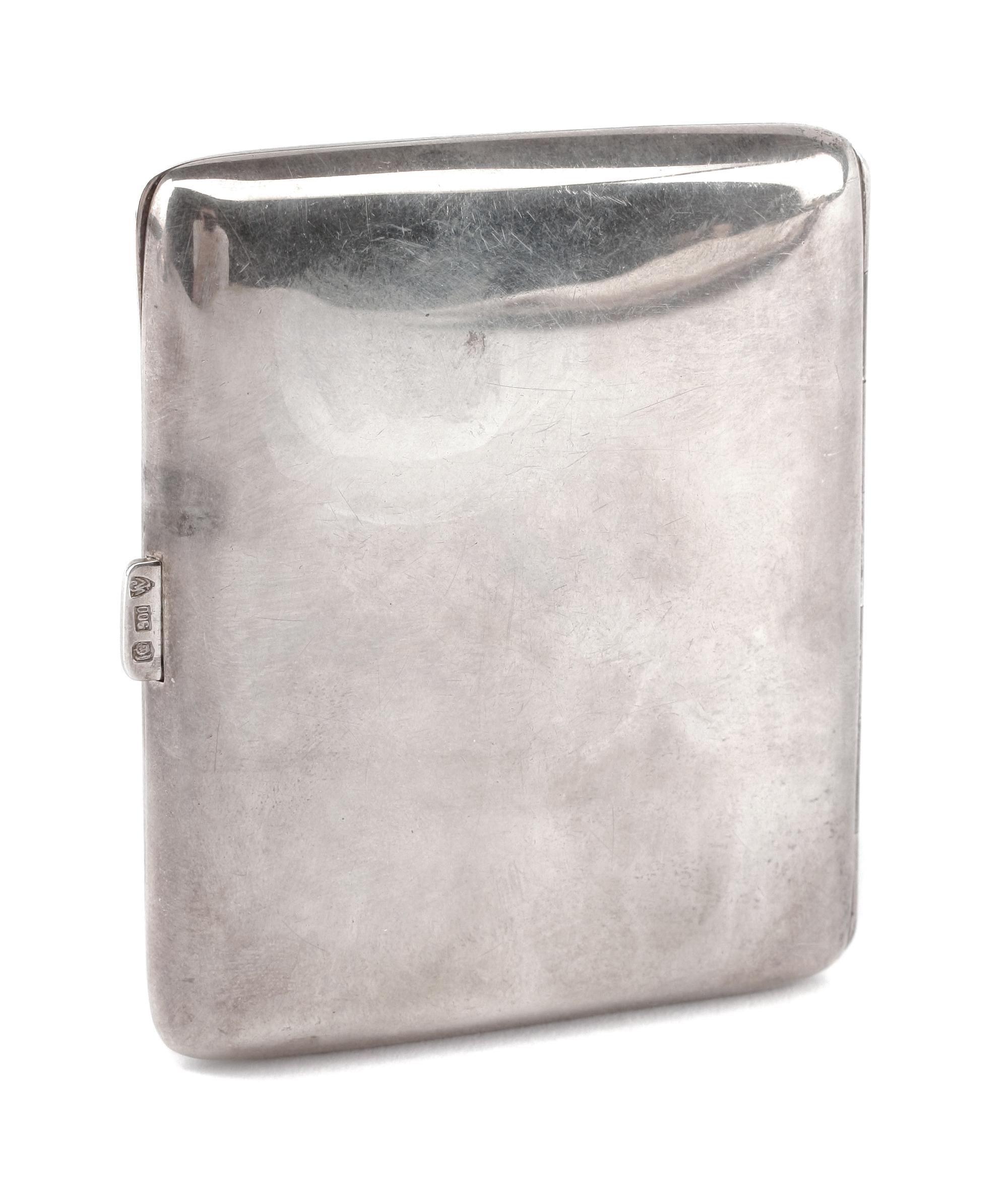 A German Enameled Silver Cigarette Case, Lutz & Wiess, Pforzheim, Late 19th/Early 20th Century, the lid enameled to show a nude model i