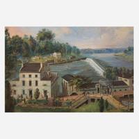 American School 19th century After John T. Bowen (c. 1801-1856) View of Fairmount Water-Works with Schuylkill in the Distance, circa 1840
