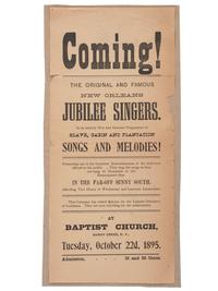 [MUSIC]. Broadsides and sheet music related to Jubilee Singers and African American music, comprising: