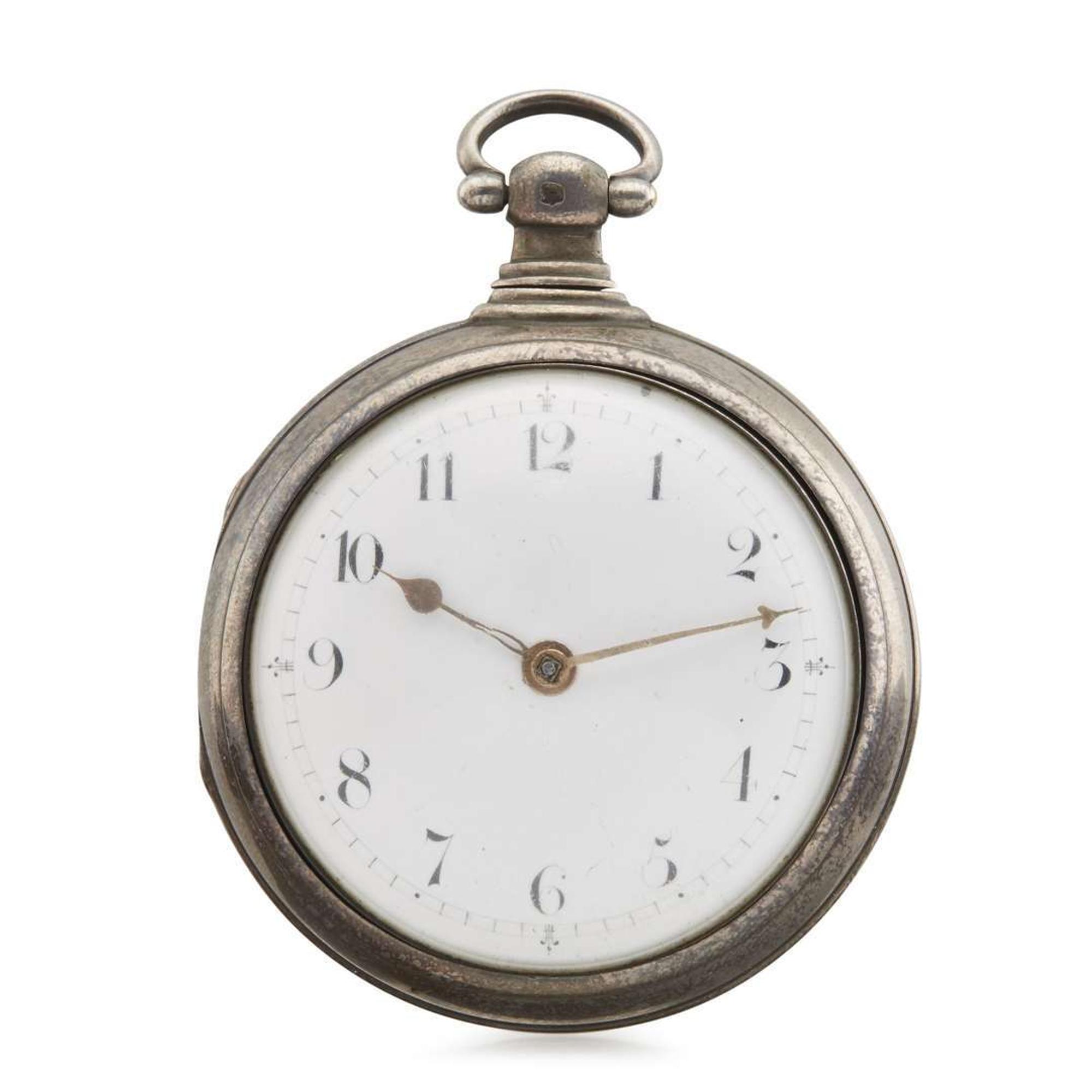 Sterling silver open-face pocket watch A. Hollisone, Liverpool, England, circa 1820