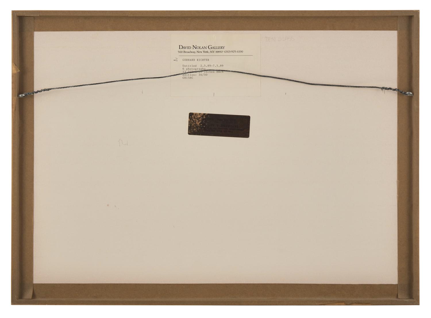 Untitled (2.5.89-7.5.89) (a group of six works), 1989