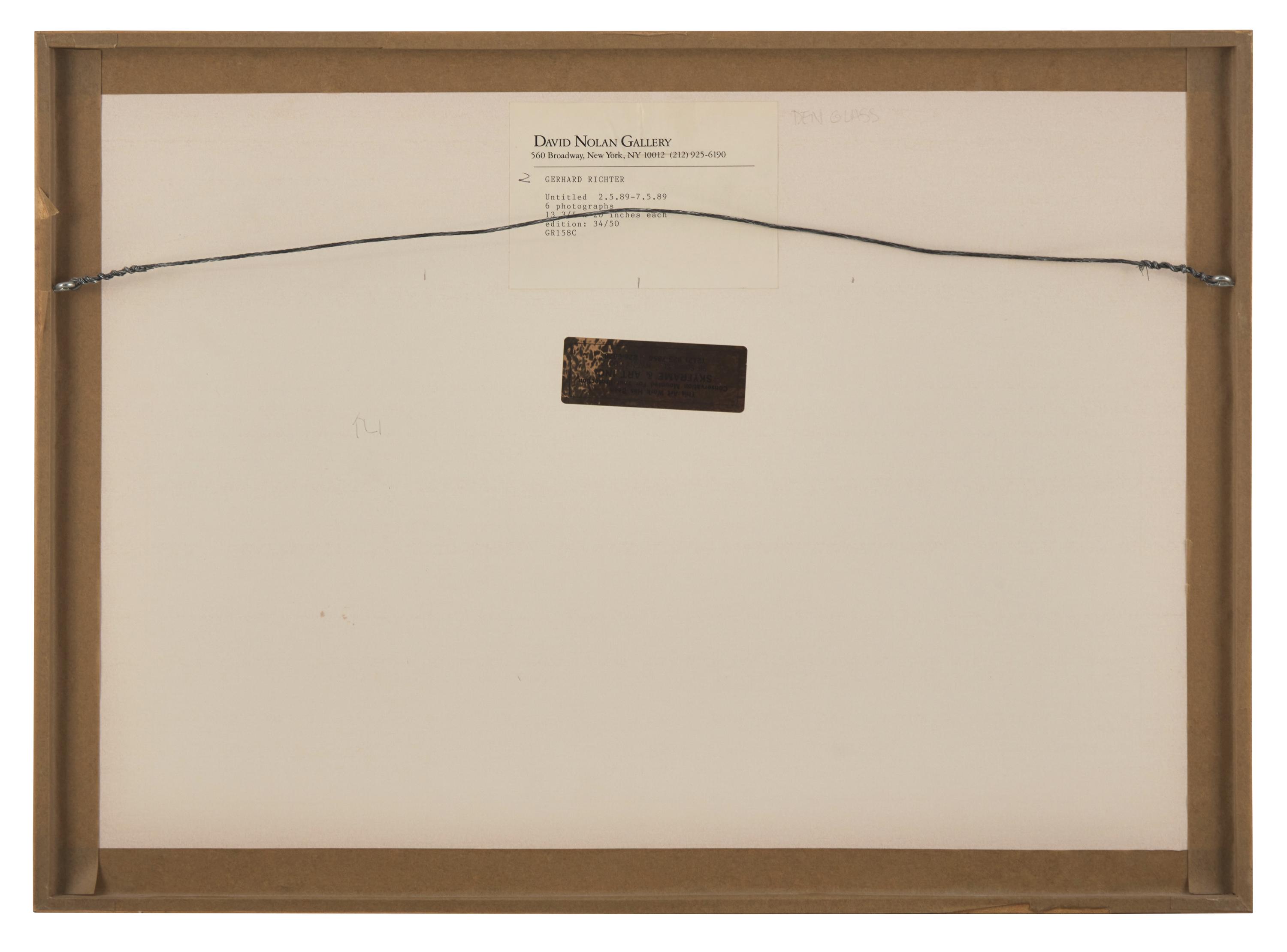 Untitled (2.5.89-7.5.89) (a group of six works), 1989