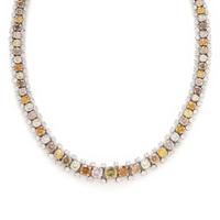 OSCAR HEYMAN, COLORED DIAMOND AND DIAMOND NECKLACE