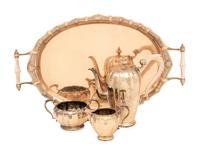 An English Silver-Gilt Four-Piece Coffee Service