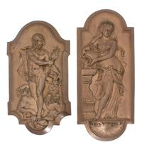 Two French Bronze Plaques Height of plaque 14 1/2 inches. — 20TH CENTURY