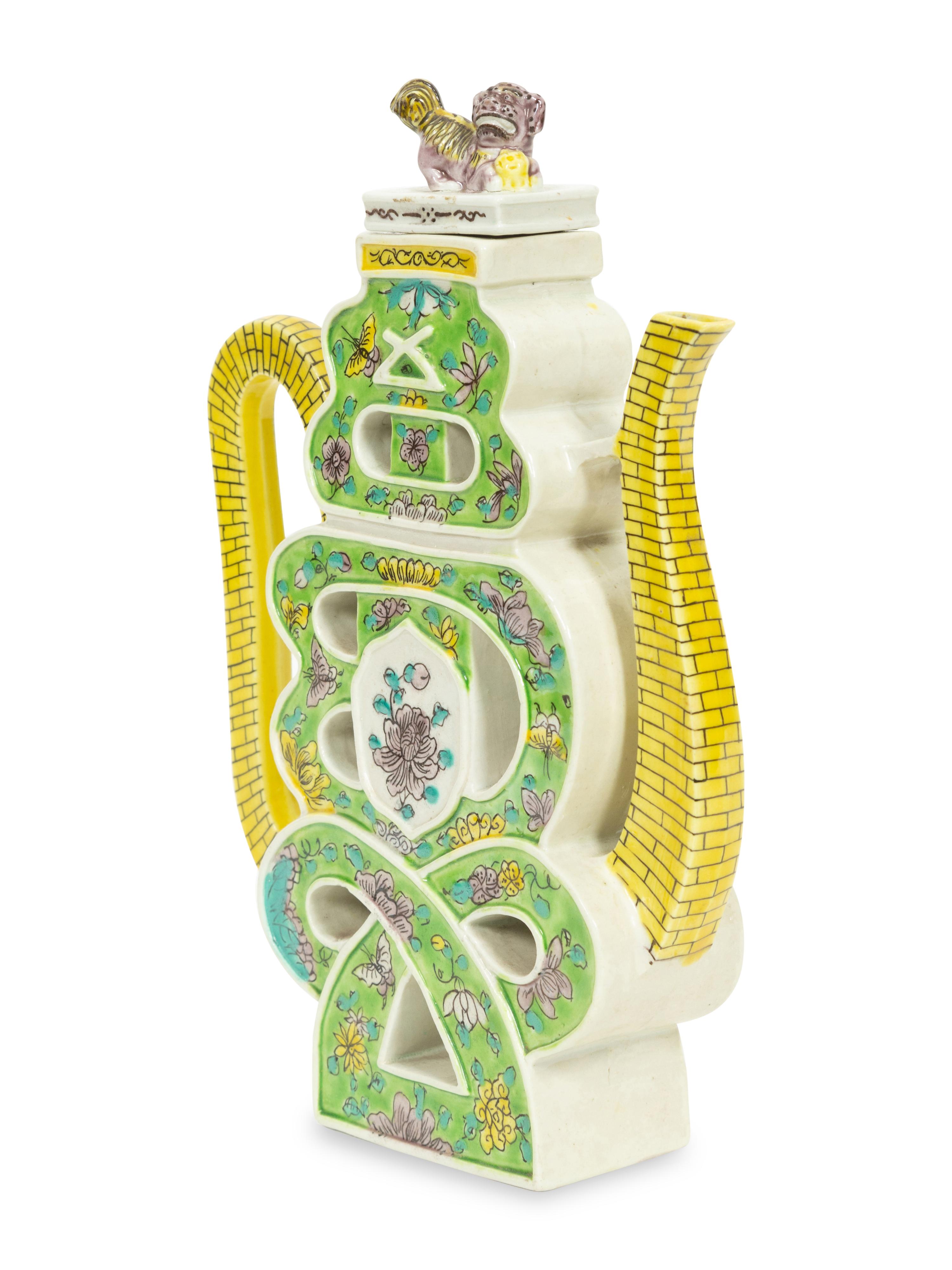 A Chinese Export Porcelain "Puzzle" Teapot