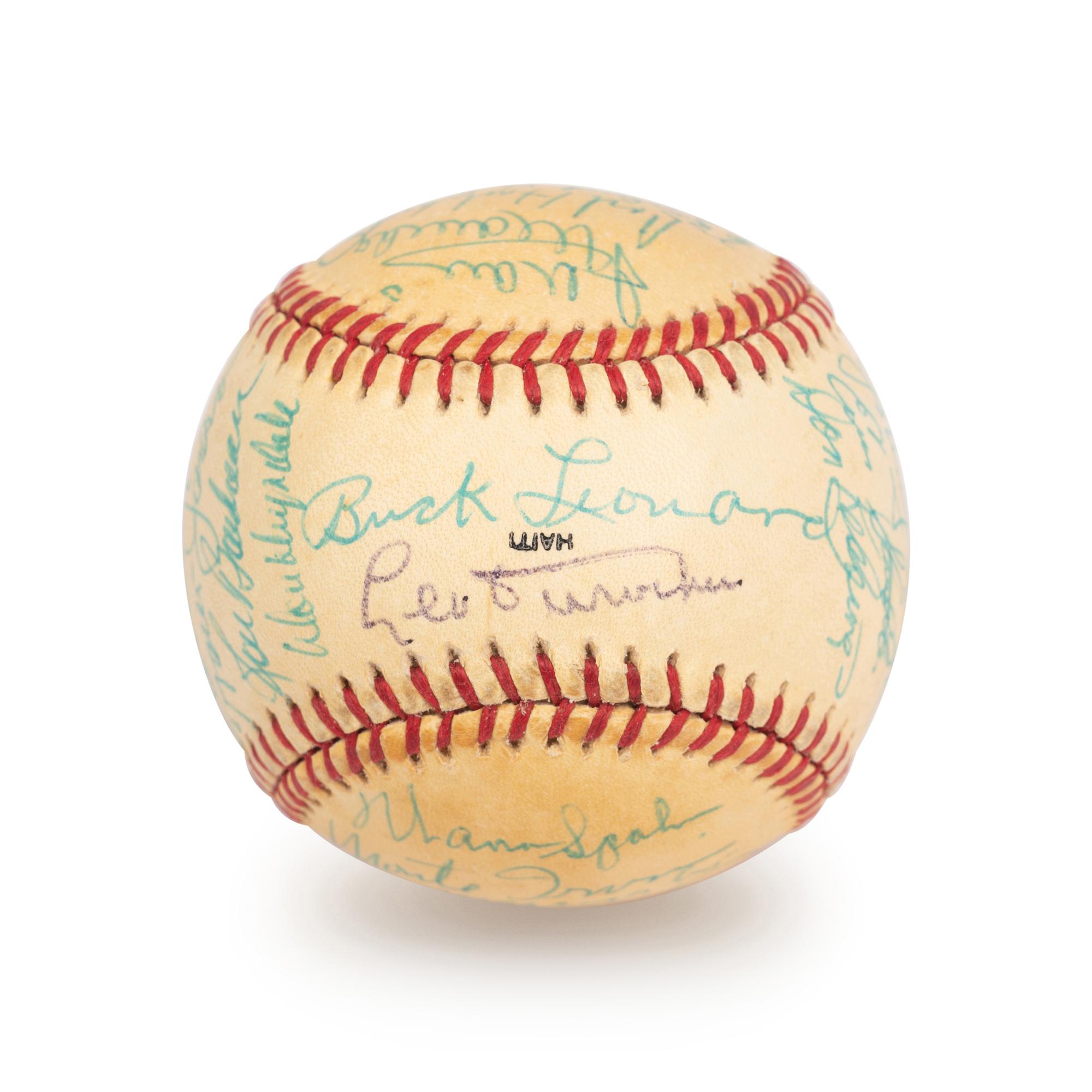 A 1983 Old Timers Game National League Team Signed Autograph Baseball With 22 Signatures Featuring Multiple Hall of Famers and Deceased Players,
