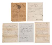 [CIVIL WAR]. Union and Confederate ephemera, incl. a sketch, and a ticket to Johnson's impeachment.