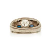 DIAMOND AND SYNTHETIC SAPPHIRE RING