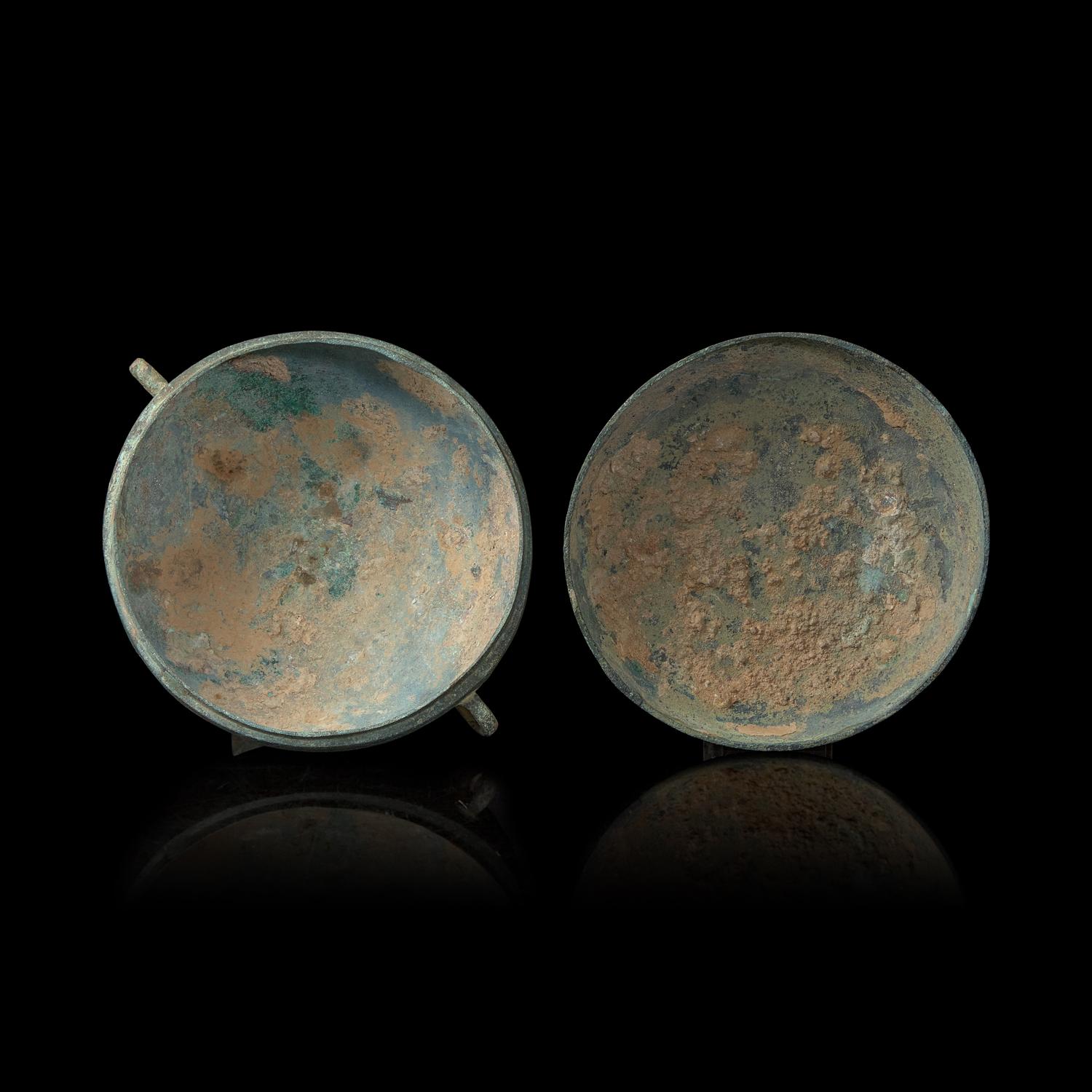 A Chinese Bronze Footed Covered Vessel, Dou, Warring States Period 戰國 青銅豆