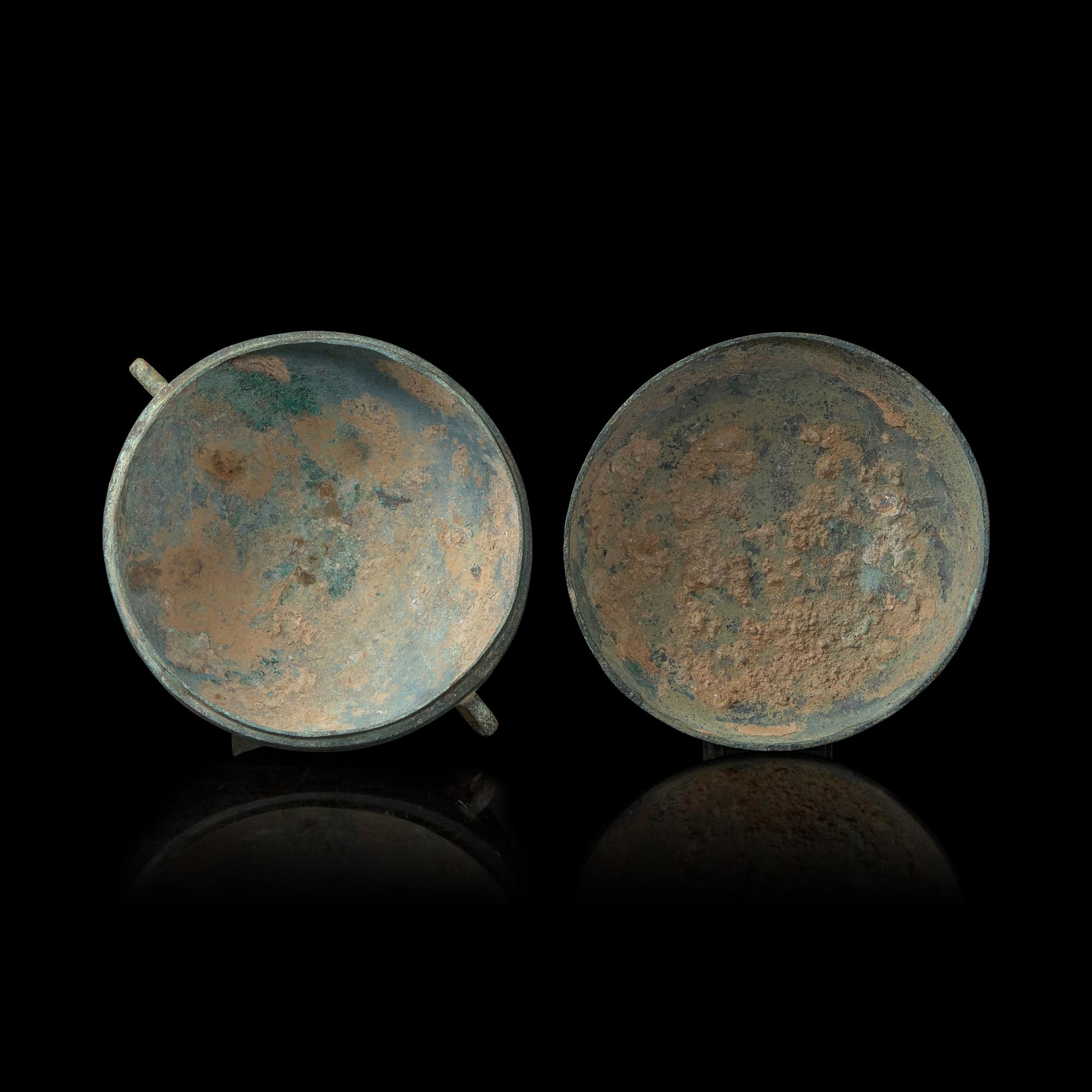 A Chinese Bronze Footed Covered Vessel, Dou, Warring States Period 戰國 青銅豆