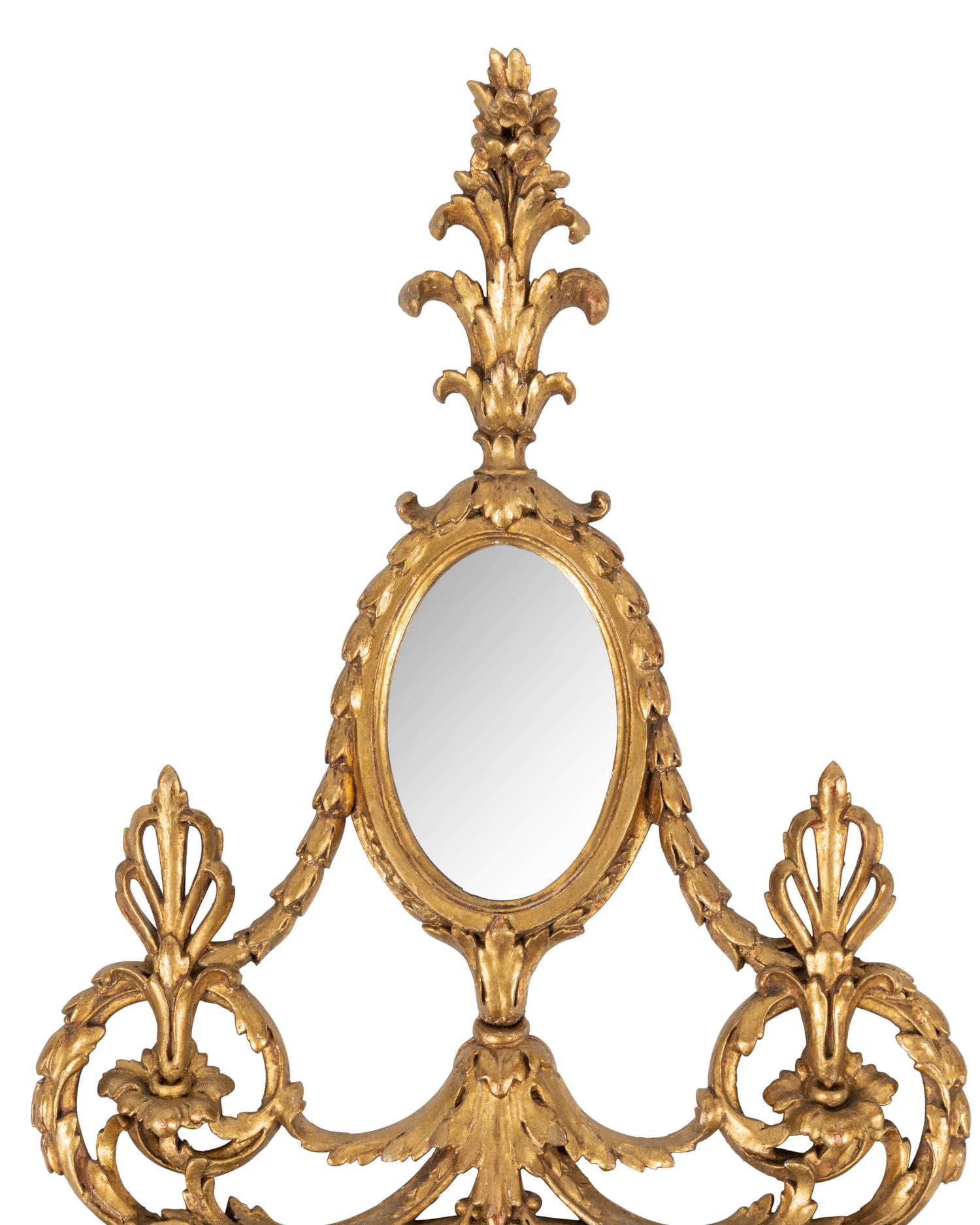 An English Giltwood Oval Mirror