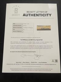 A Ted Williams and Bill Terry Dual Signed Autograph Bat (Beckett Authentication Services Letter)