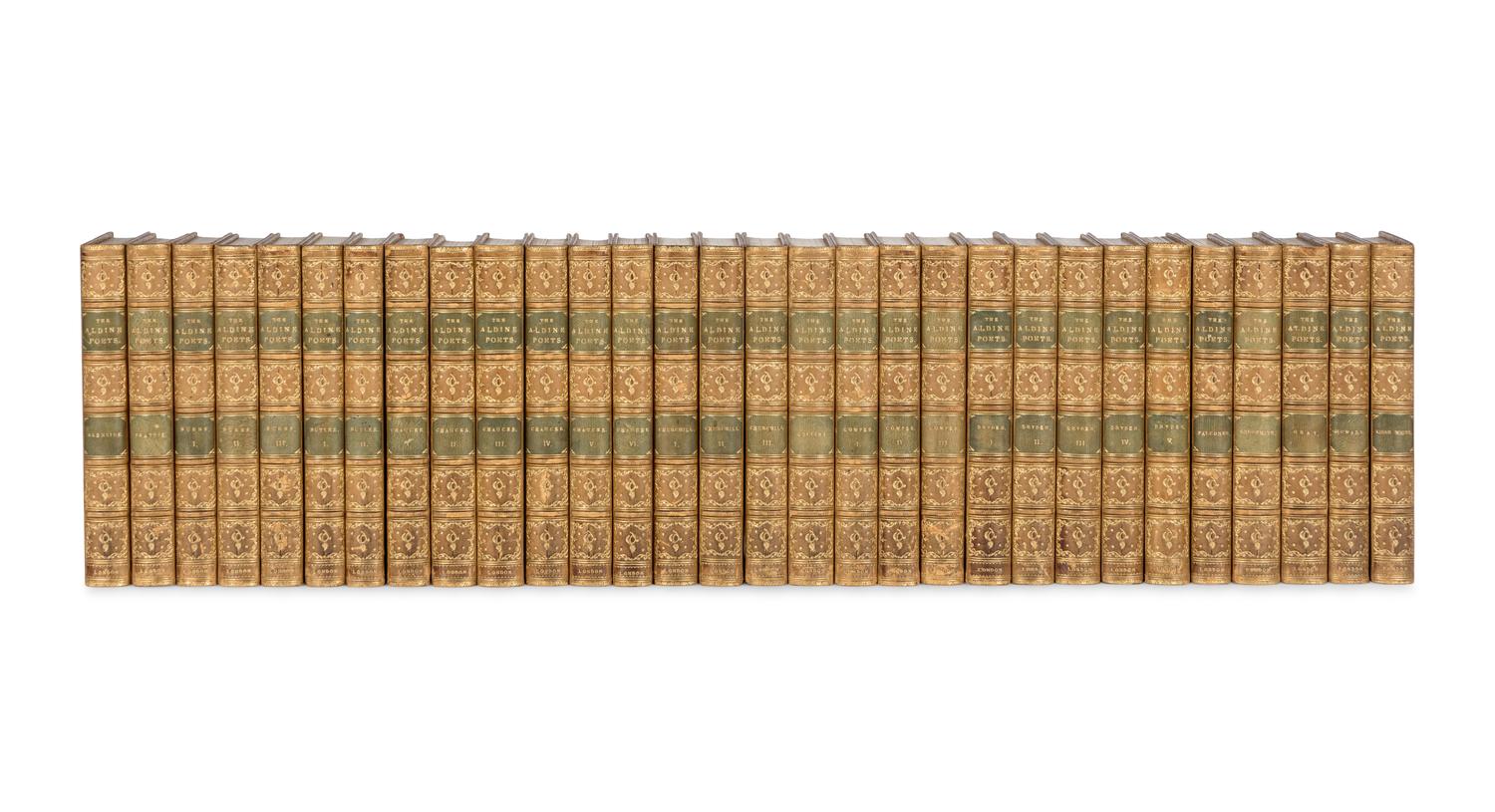 [BINDINGS]. VARIOUS AUTHORS. [ The Aldine Edition of the British Poets .] London: William Pickering, 1831-1853.