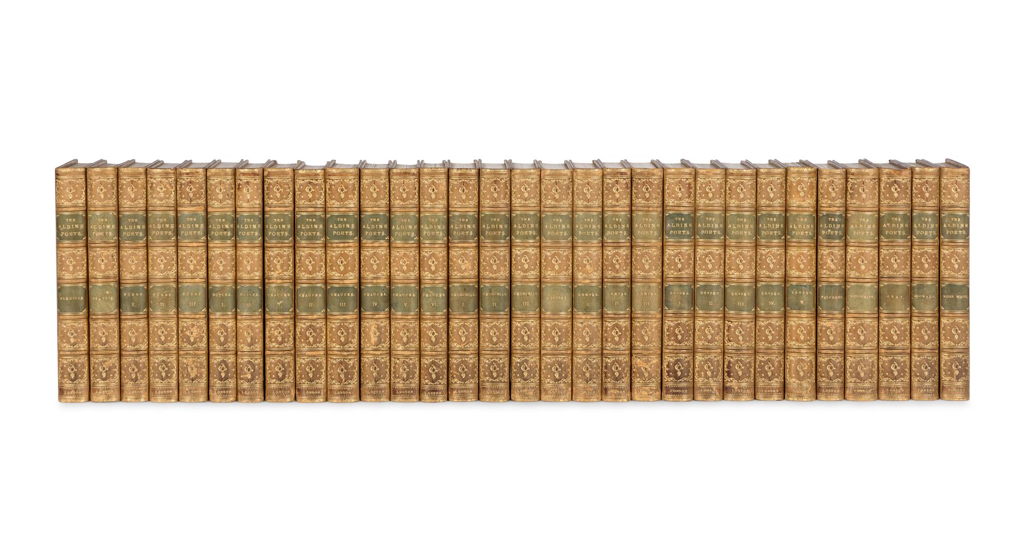 [BINDINGS]. VARIOUS AUTHORS. [ The Aldine Edition of the British Poets .] London: William Pickering, 1831-1853.