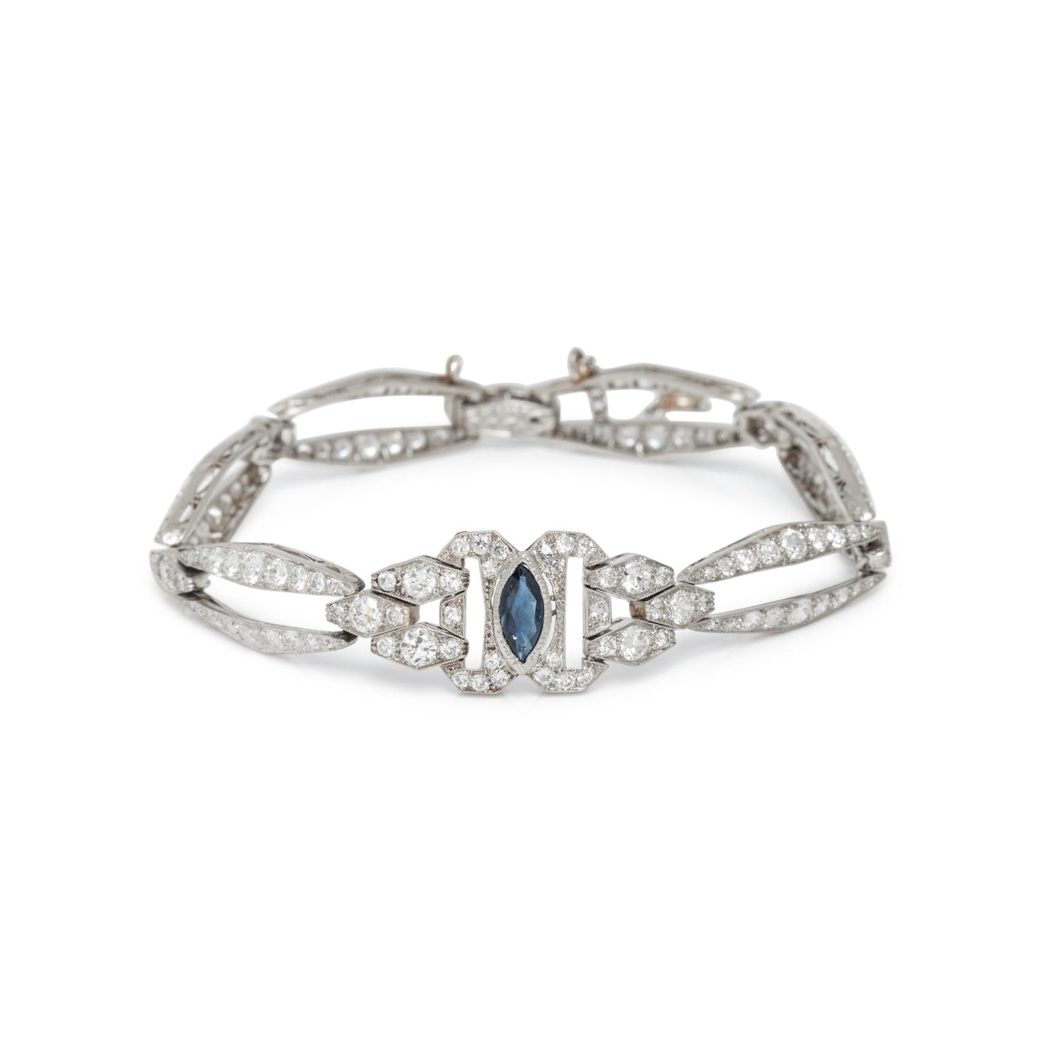 W.C. BALL, ANTIQUE, SAPPHIRE AND DIAMOND BRACELET
