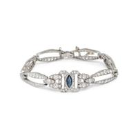 W.C. BALL, ANTIQUE, SAPPHIRE AND DIAMOND BRACELET