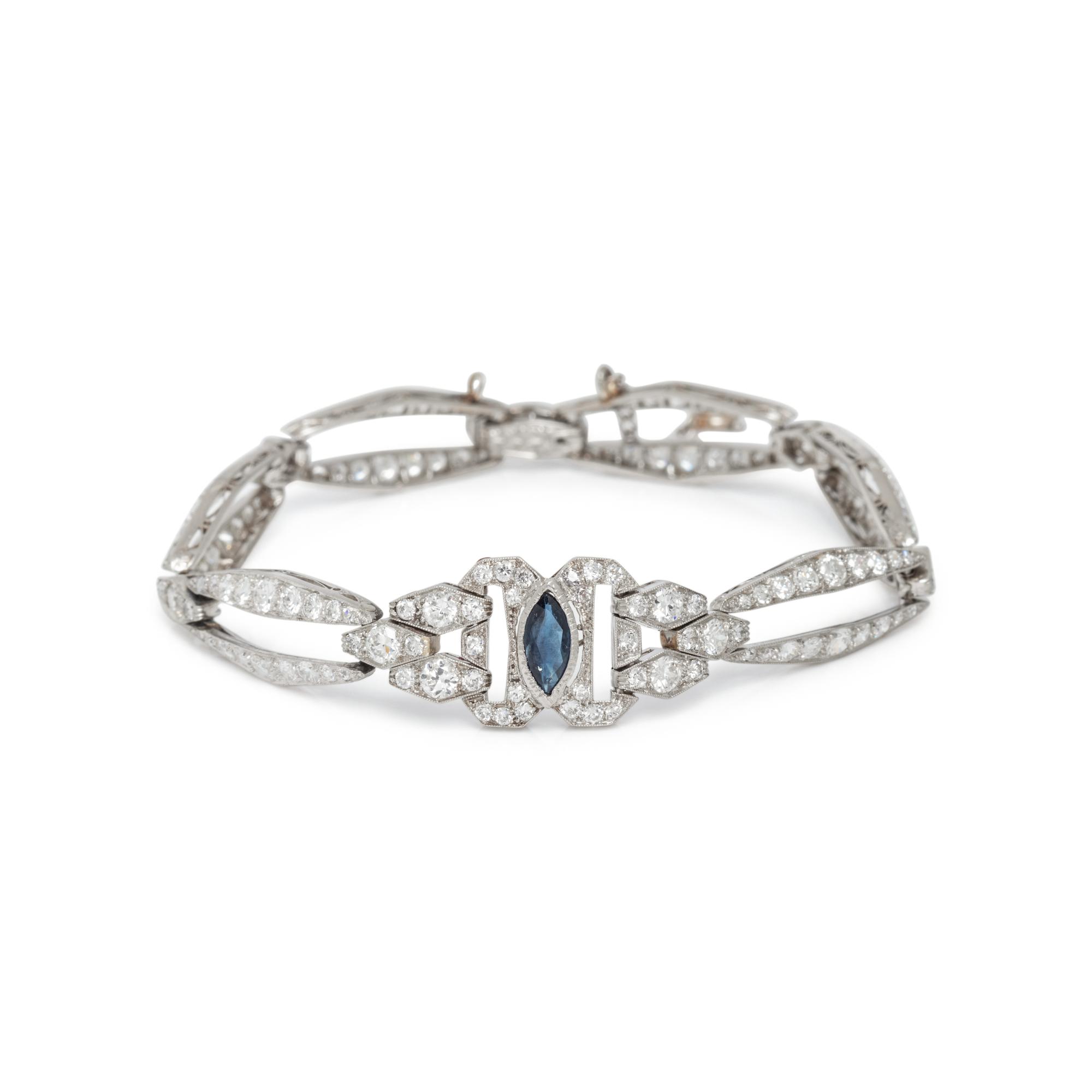 W.C. BALL, ANTIQUE, SAPPHIRE AND DIAMOND BRACELET