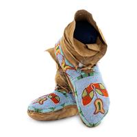 Blackfeet Beaded Hide Moccasins, with High Cuffs