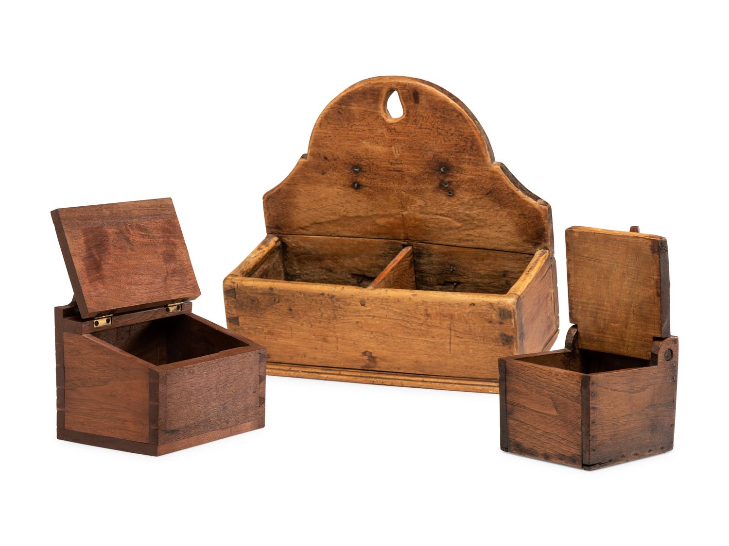 Three Wooden Wall Boxes