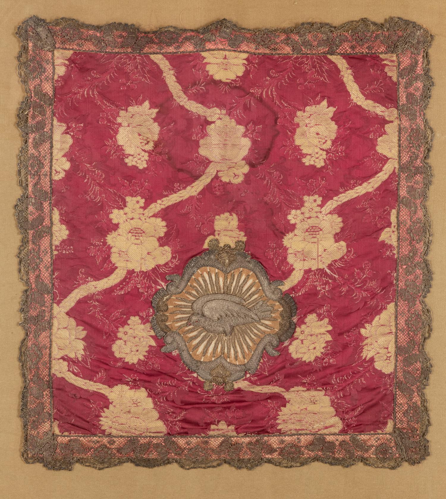 A Framed Metallic Thread Embroidered Panel