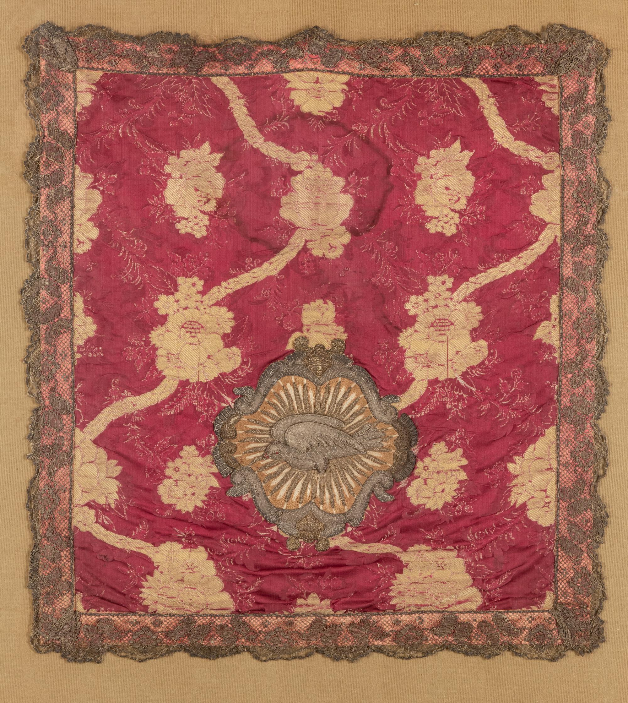 A Framed Metallic Thread Embroidered Panel