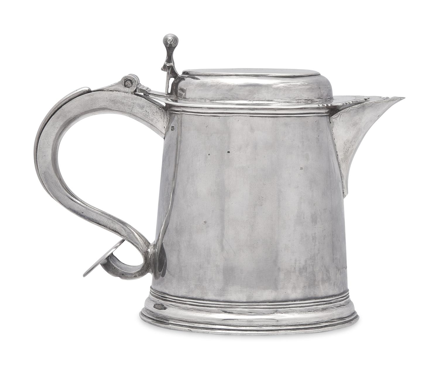 A Silver Tankard, Abraham Cuyler (1713-1749), Active 1735-1749, Albany, NY, Circa 1740