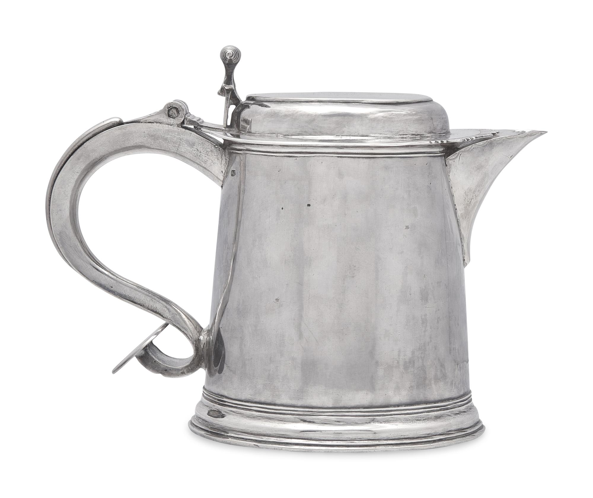 A Silver Tankard, Abraham Cuyler (1713-1749), Active 1735-1749, Albany, NY, Circa 1740