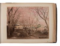 [EARLY PHOTOGRAPHY]. Album containing 50 hand-colored photographs of Japan.