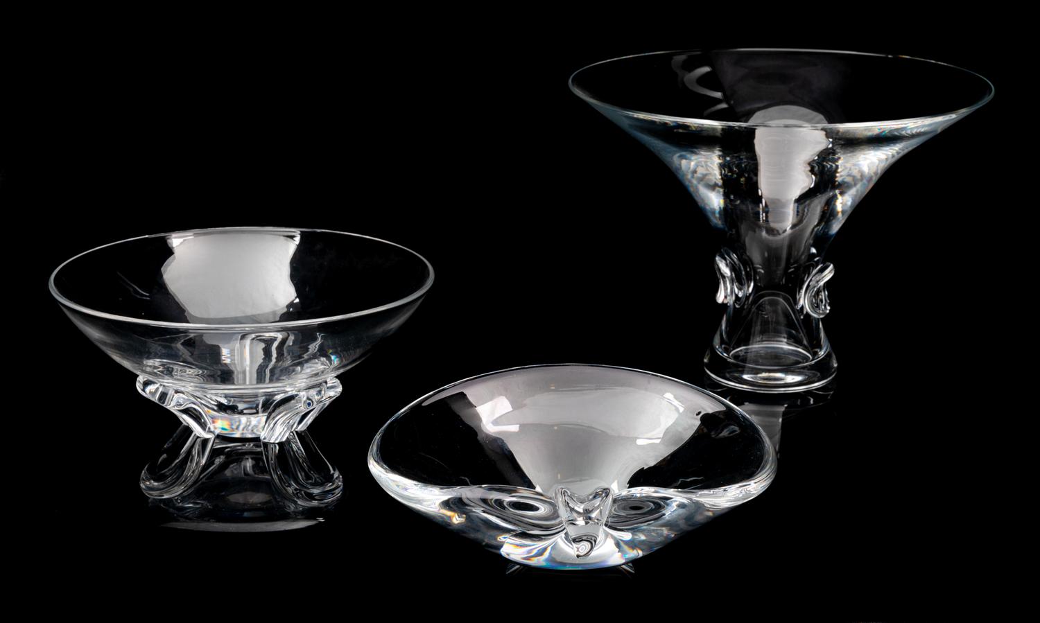 Seven Stueben Glass Articles Height of tallest 6 3/4 inches.