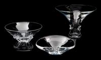 Seven Stueben Glass Articles Height of tallest 6 3/4 inches.