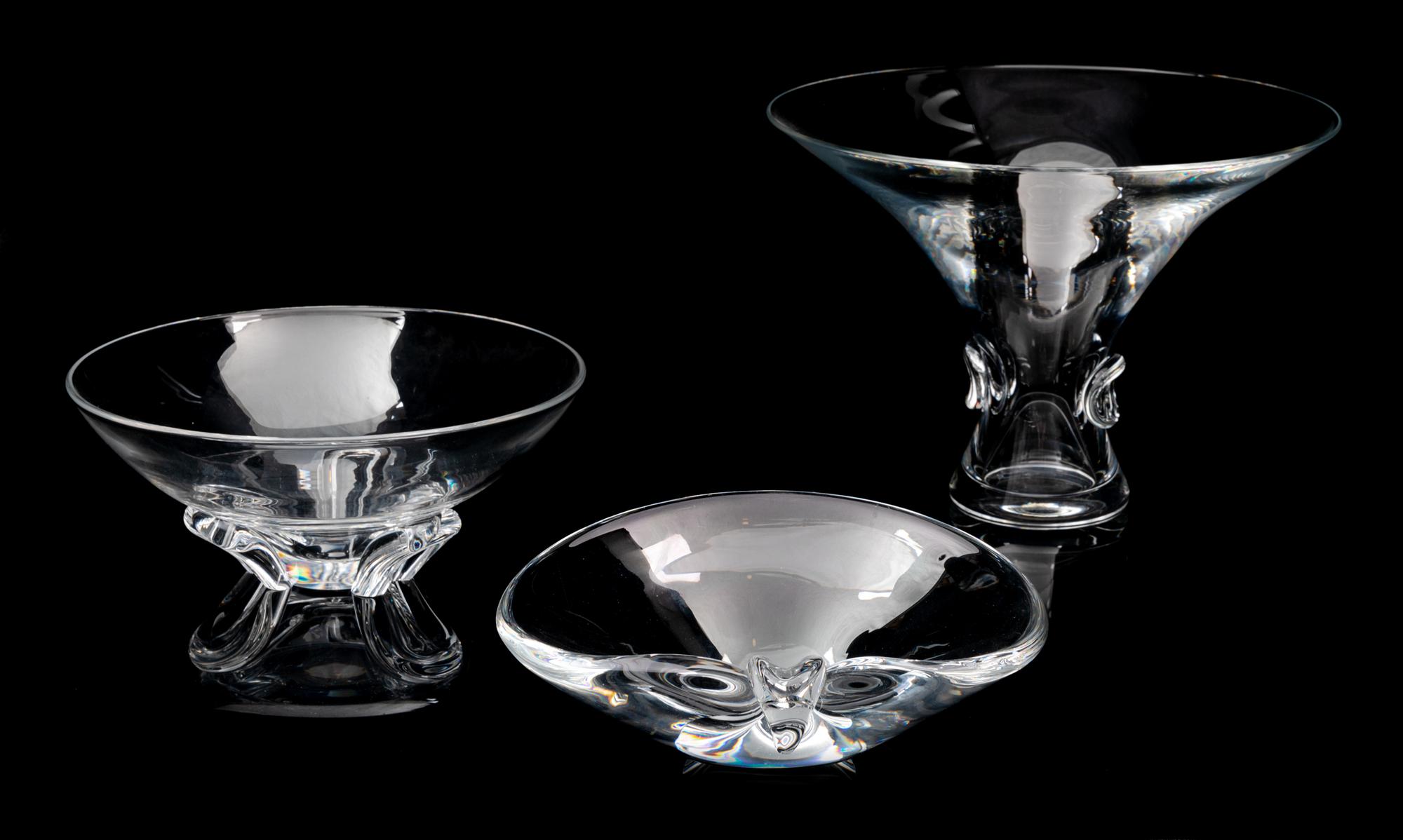 Seven Stueben Glass Articles Height of tallest 6 3/4 inches.
