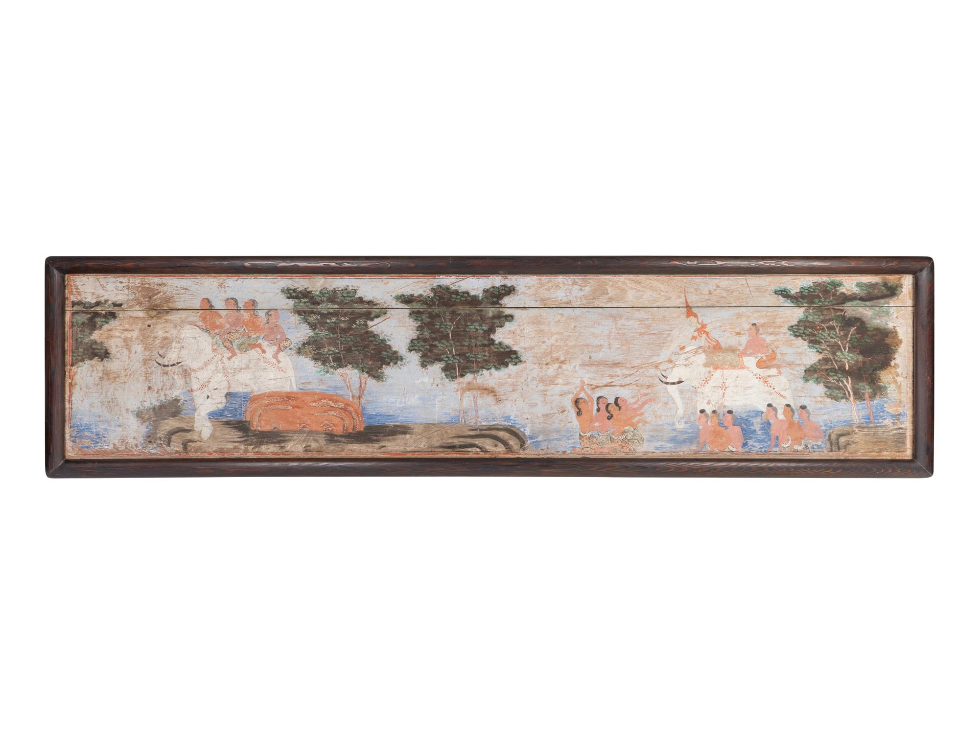 A Thai Painted Wood Panel