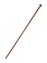 A Continental Brass and Bone Inlaid Walnut Tailor's 'System' Walking Stick