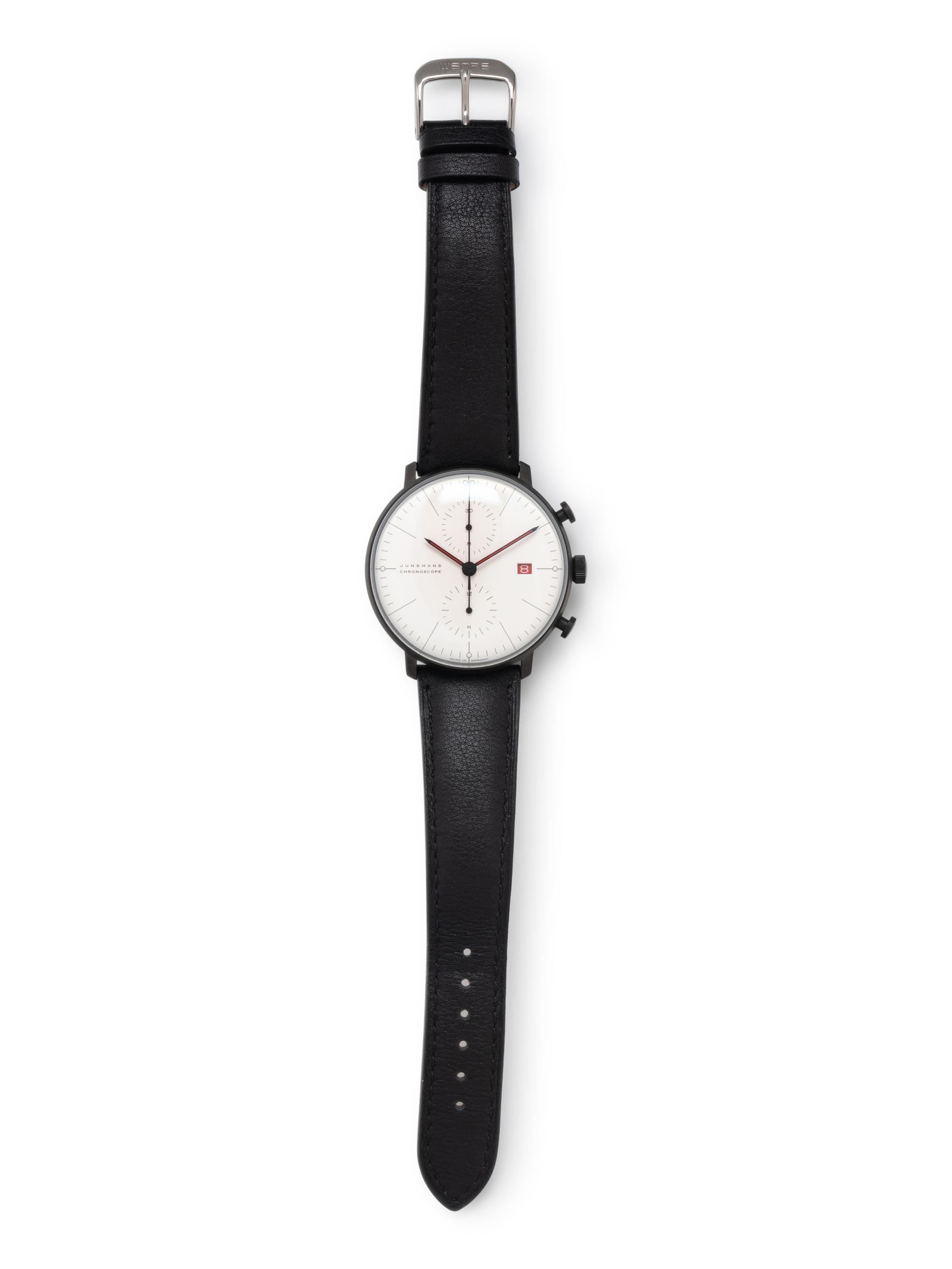 JUNGHANS, STAINLESS STEEL 'MAX BILL CHRONOSCOPE 100 JAHRE BAUHAUS' WATCH