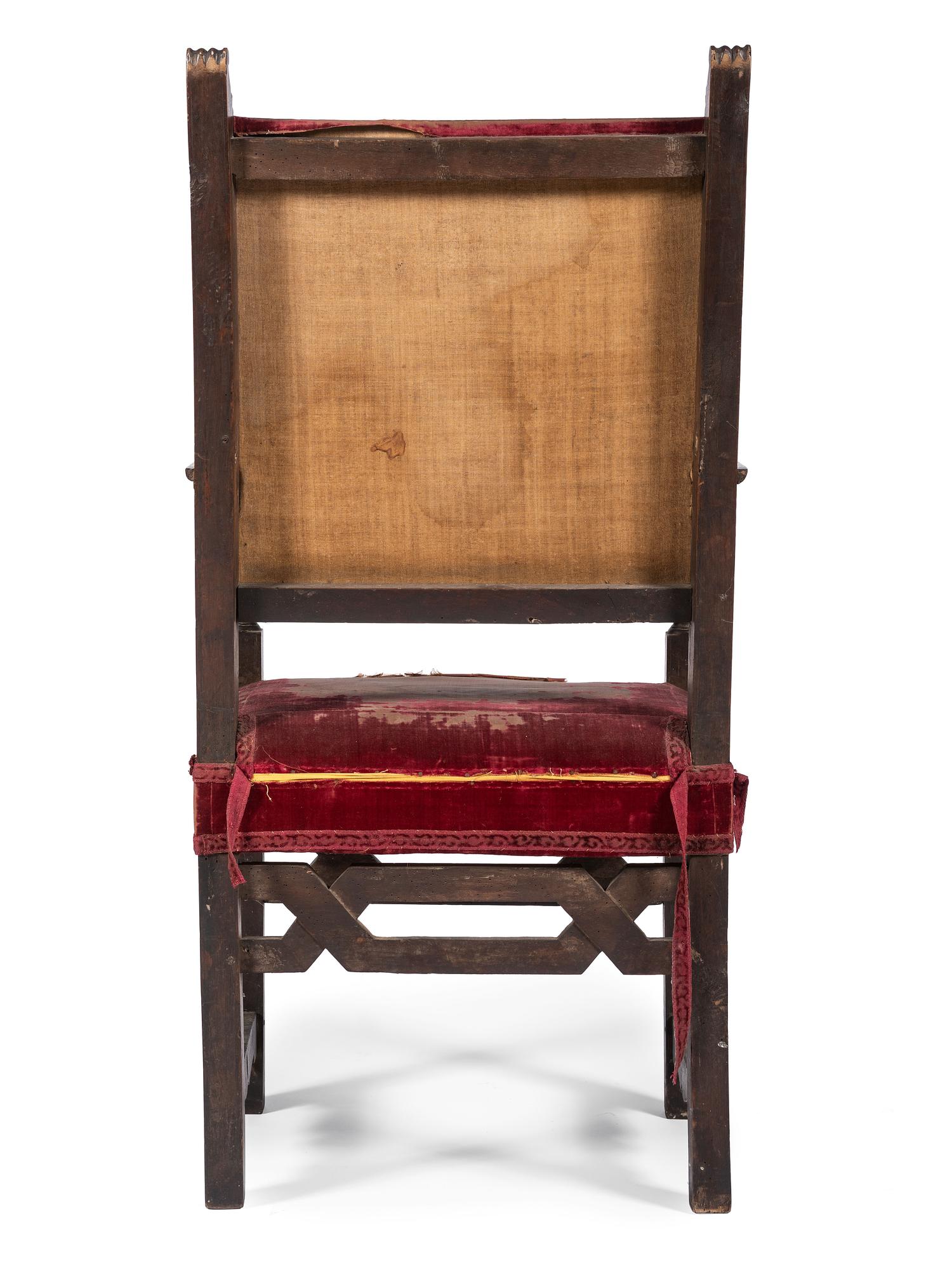 Two Windsor Side Chairs and a Gothic Revival Armchair