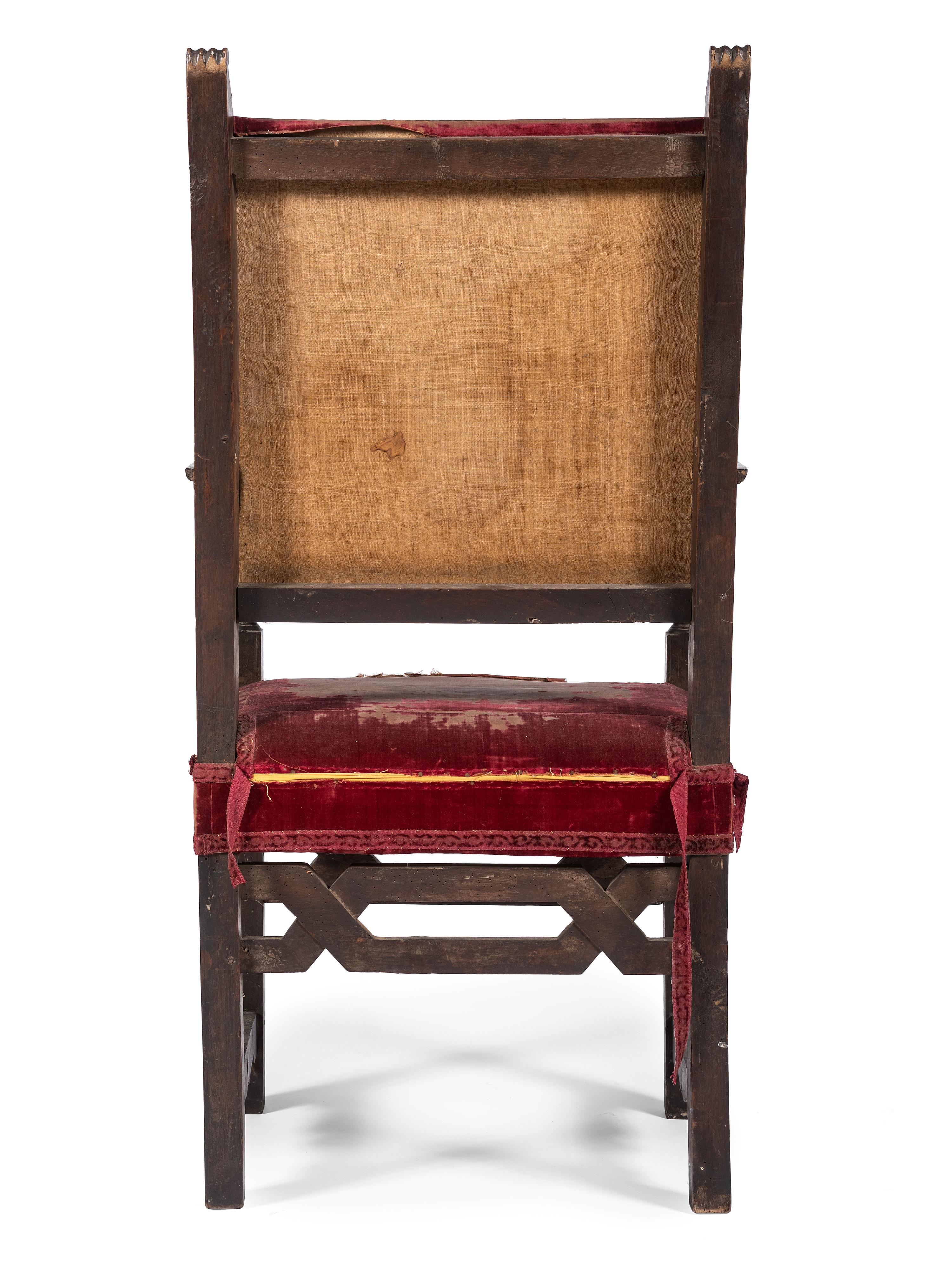 Two Windsor Side Chairs and a Gothic Revival Armchair