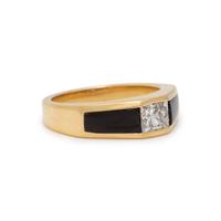 DIAMOND AND ONYX RING