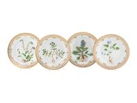 A Set of Eight Royal Copenhagen Flora Danica Porcelain Dinner Plates