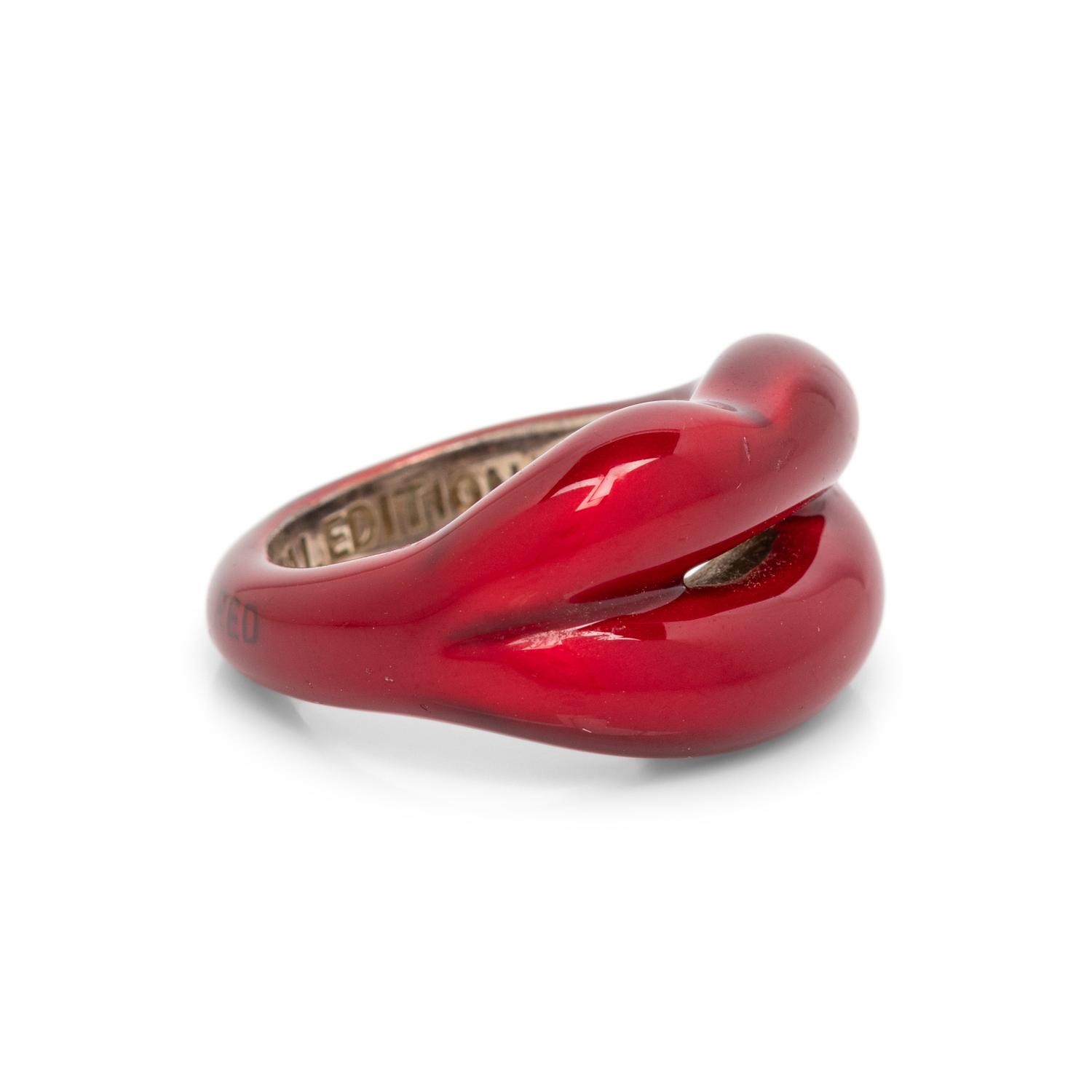 Solange, Sterling & Enamel Hotlips Ring