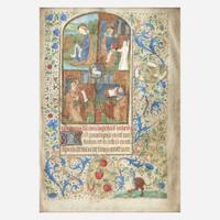 Two Framed Illuminated Manuscript Leaves