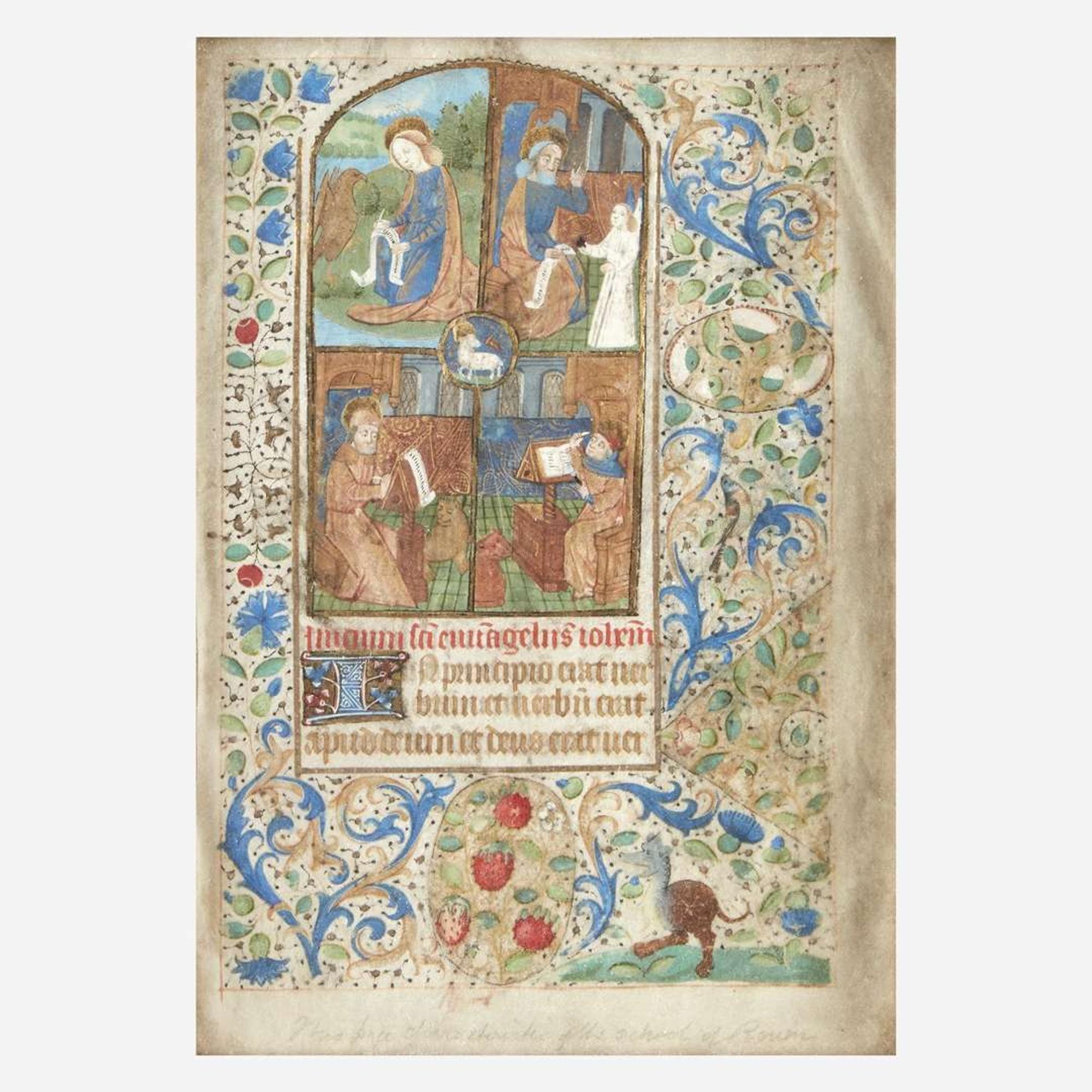 Two Framed Illuminated Manuscript Leaves