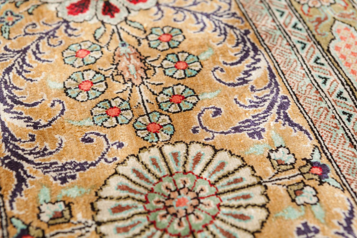 A Qum Silk "Garden" Rug
