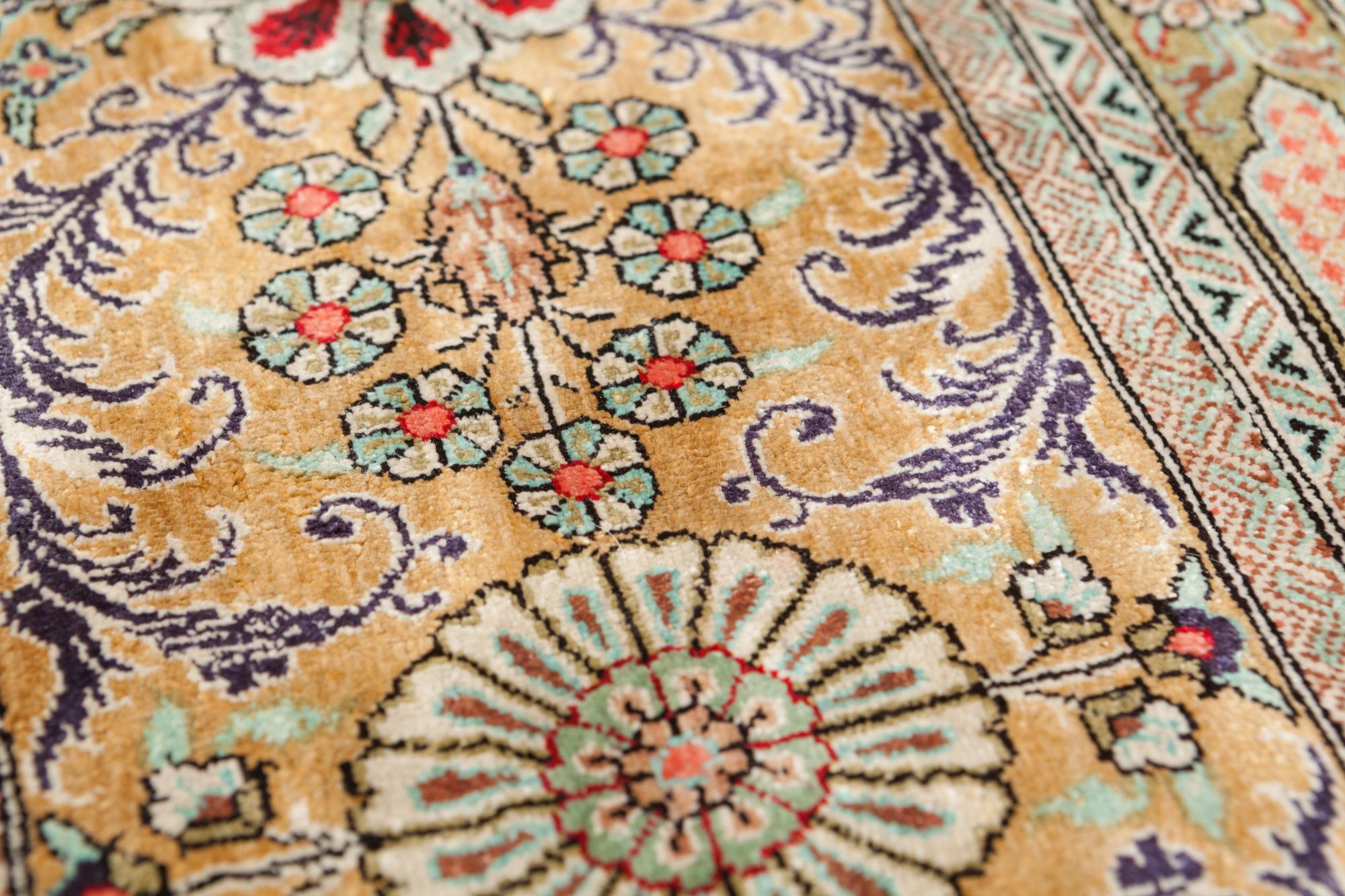A Qum Silk "Garden" Rug