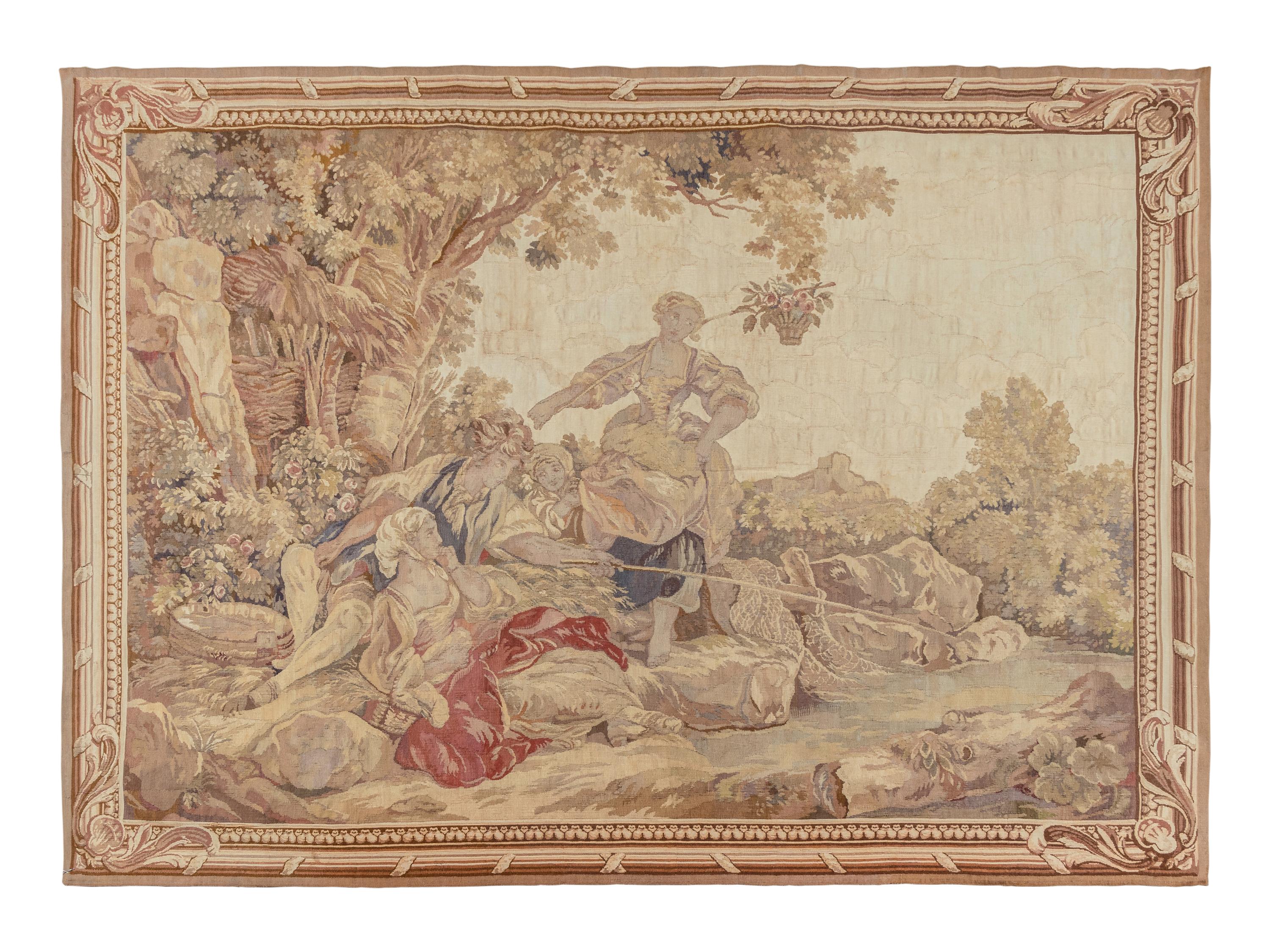 A French Wool Tapestry in the Manner of Gobelins