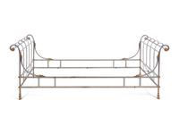 A French Steel and Brass Bed in the Style of Maison Jansen